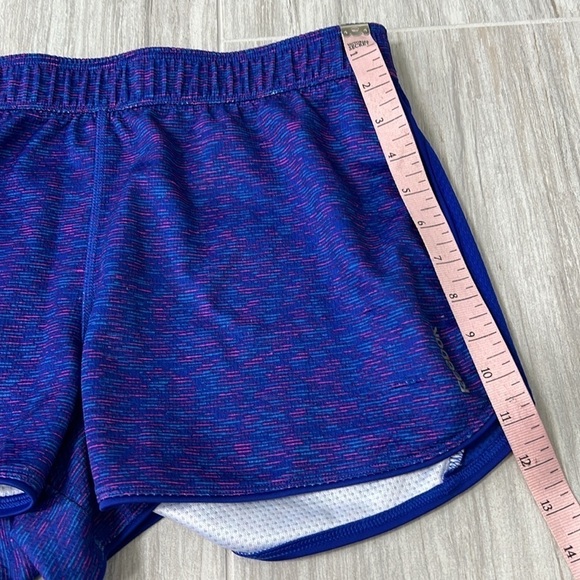Blue & pink Reebok athletic shorts size large mesh thick waistband marl print - Picture 11 of 11